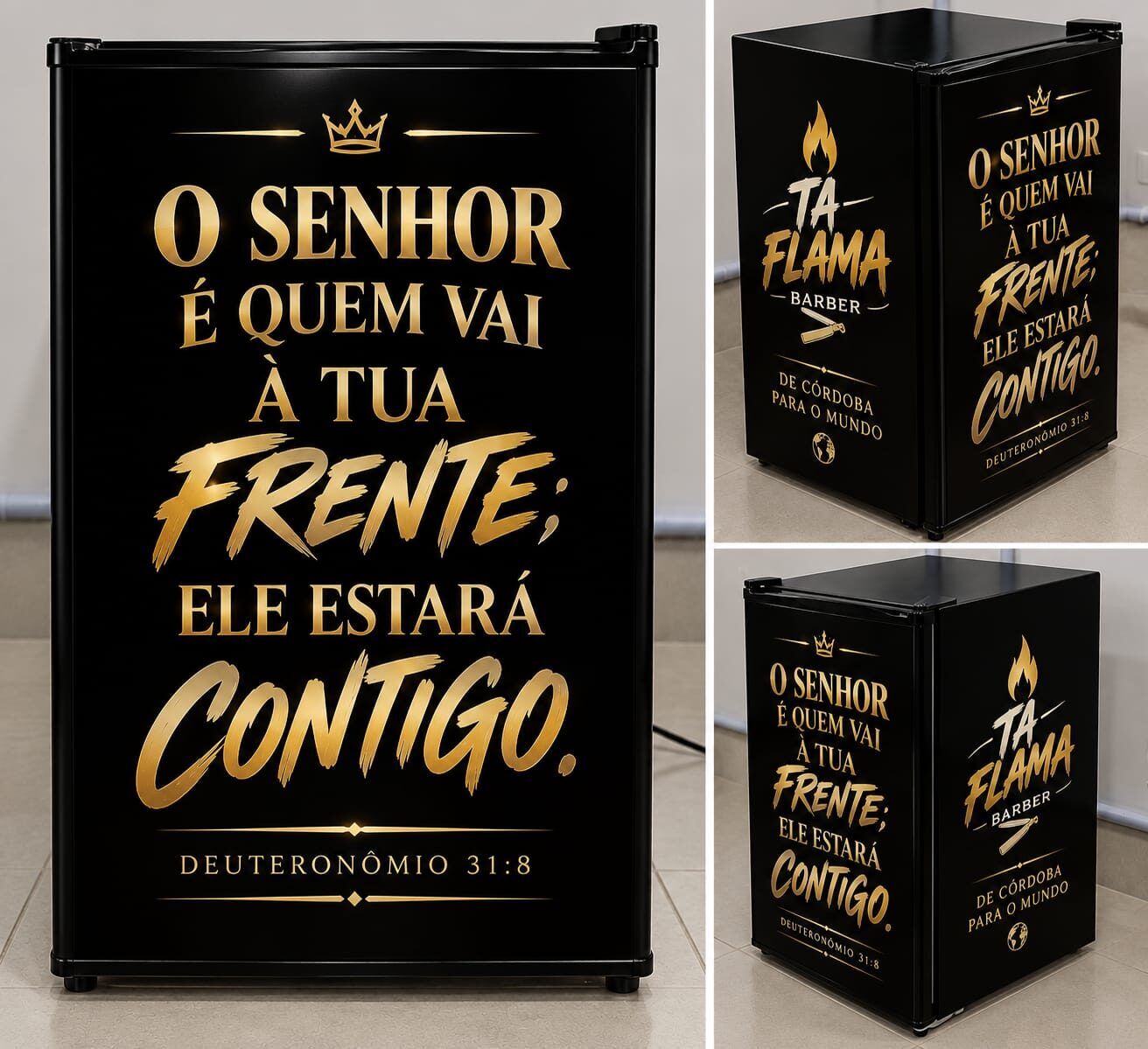 Frigobar envelopado com adesivo